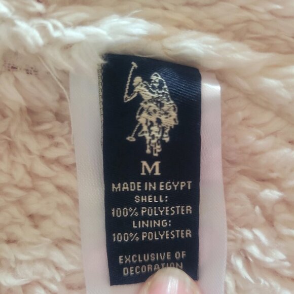 NWT! US Polo Assn Pink /Red Zip-up Hoodie with Sherpa Lining - Size M - Picture 7 of 10